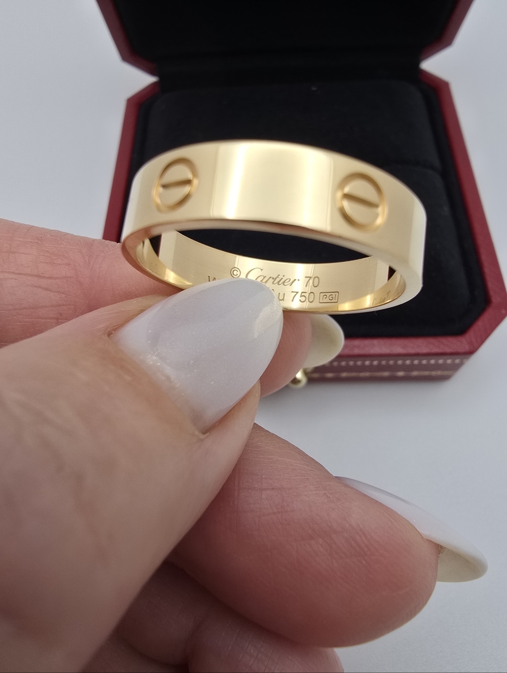 $2160 Authentic Cartier Love Ring 18K Yellow Gold Classic Sz 70, US Sz 13